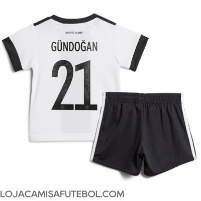 Camisa de Futebol Alemanha Ilkay Gundogan #21 Equipamento Principal Infantil Mundo 2022 Manga Curta (+ Calças curtas)